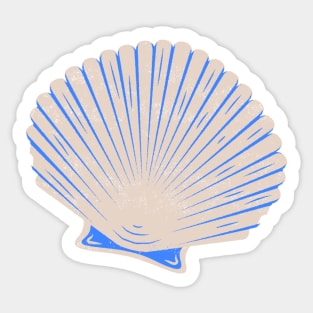 Blue and tan clam shell Sticker